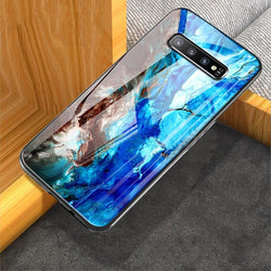 Galaxy S10 Soothing Sea Pattern Marble Glass Back Case