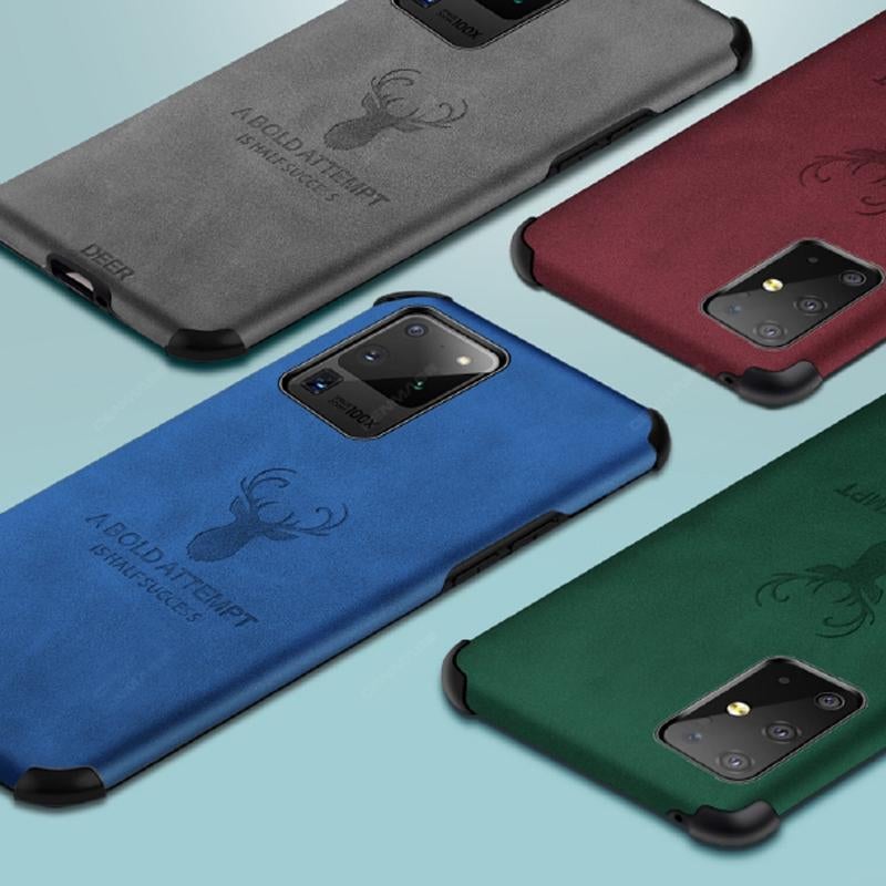 Galaxy S20 Ultra Shockproof Deer Leather Texture Case