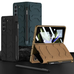 Galaxy Z Fold5 Shell Film Integrated Warrior Leather Case