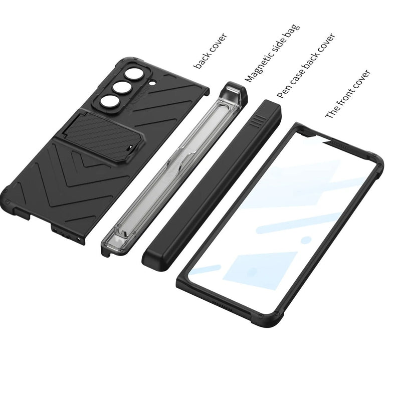 Galaxy Z Fold5 Magnetic Hinge Slide Pen Holder Case