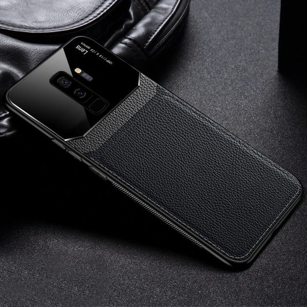 Galaxy S9 Plus Sleek Slim Leather Glass Case