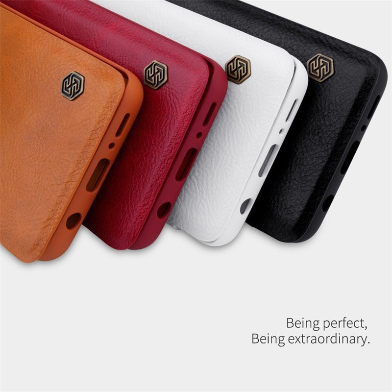 Galaxy S10e Genuine QIN Leather Flip Case