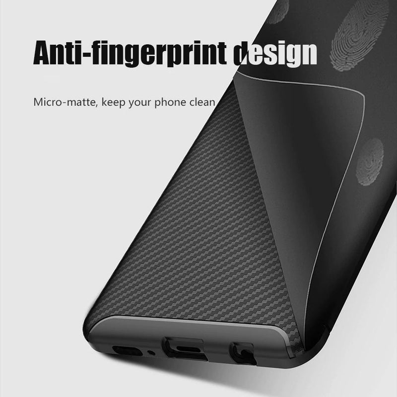 Galaxy S10 Plus Frosted Carbon Fiber Shockproof Soft Case