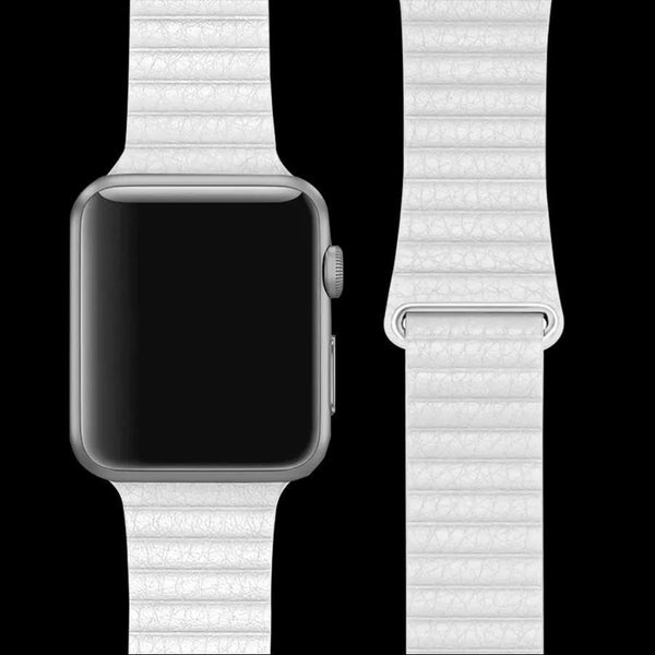 Coteetci ® Leather Loop Strap for Apple Watch [42/44MM] - White