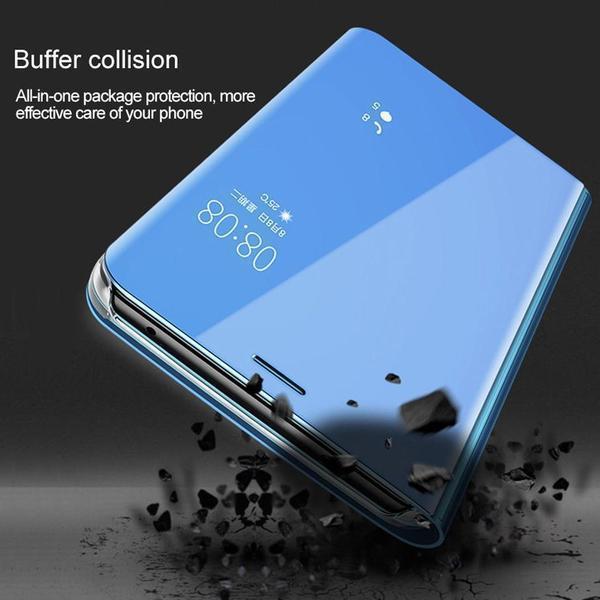 Galaxy S10 Lite (2 in 1 Combo) Mirror Clear Flip Case + Earphones [Non Sensor]