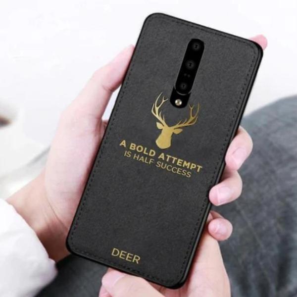 OnePlus 7 Pro Luxury Gold Textured Deer Pattern Soft Case