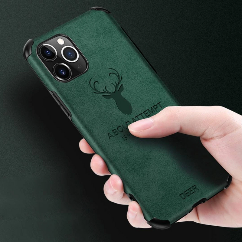 iPhone 11 Series (3 in 1) Combo Shockproof Deer Print Case + Camera Lens + Screen Protector