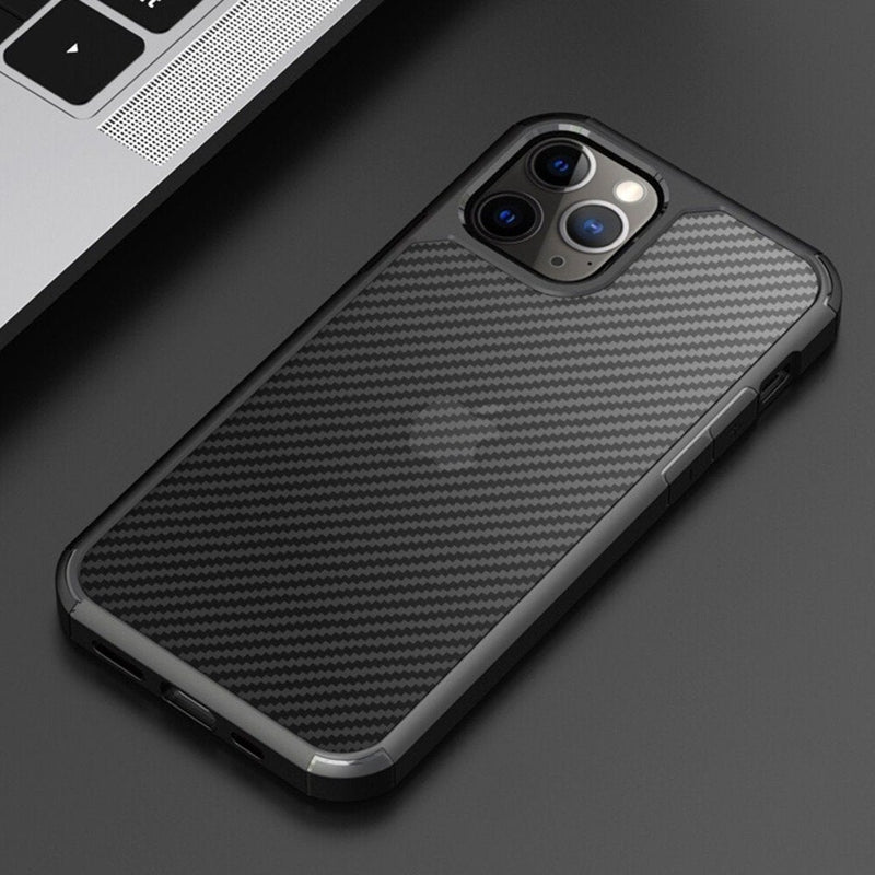 iPhone 12 Mini Opaque Matte Carbon Fiber TPU Armor Case