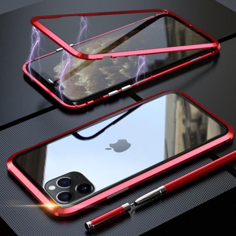 New Electronic Auto-Fit Magnetic Glass Case for iPhone