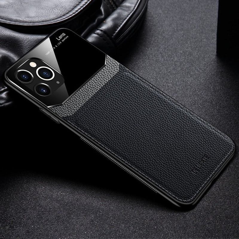 iPhone 11 Sleek Slim Leather Glass Case