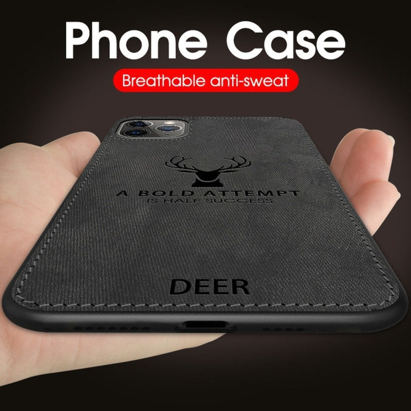 iPhone 11 Pro Max (3 in 1 Combo) Deer Case + Tempered Glass + Earphones