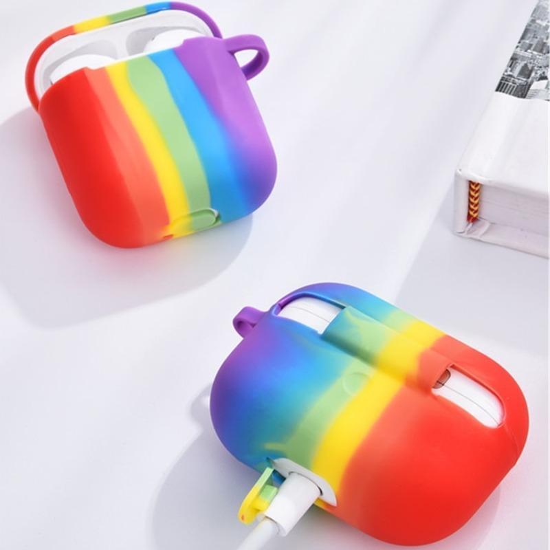 Rainbow Liquid Silicone AirPods Case