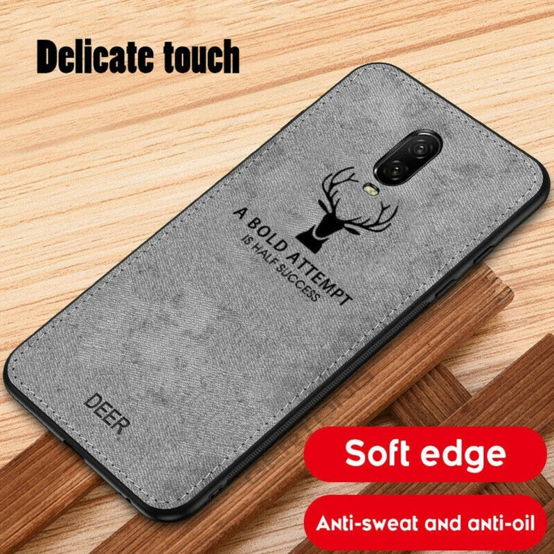 OnePlus 7 (3 in 1 Combo) Deer Case + Tempered Glass + Earphones