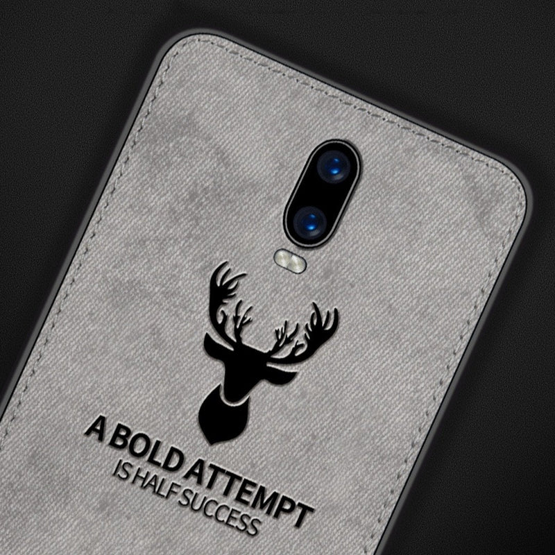 OnePlus 6T (3 in 1 Combo) Deer Case + Tempered Glass + Earphones