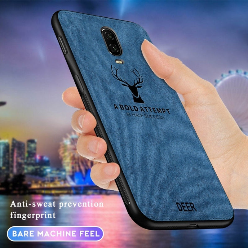 OnePlus 7 (3 in 1 Combo) Deer Case + Tempered Glass + Earphones