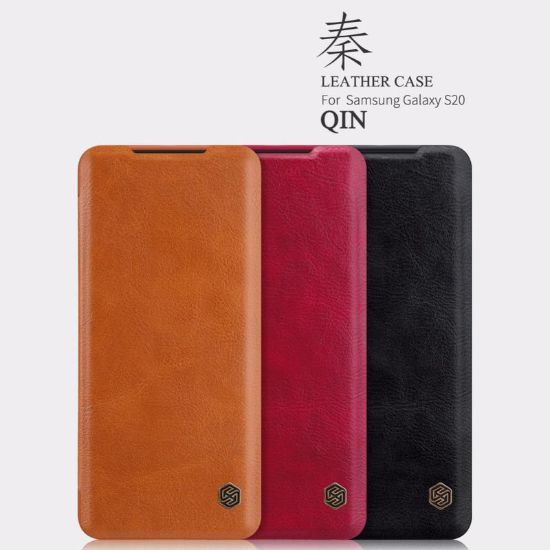 Galaxy S20 Genuine QIN Leather Flip Case