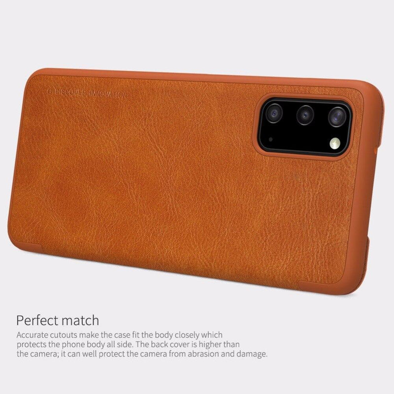 Galaxy S20 Genuine QIN Leather Flip Case