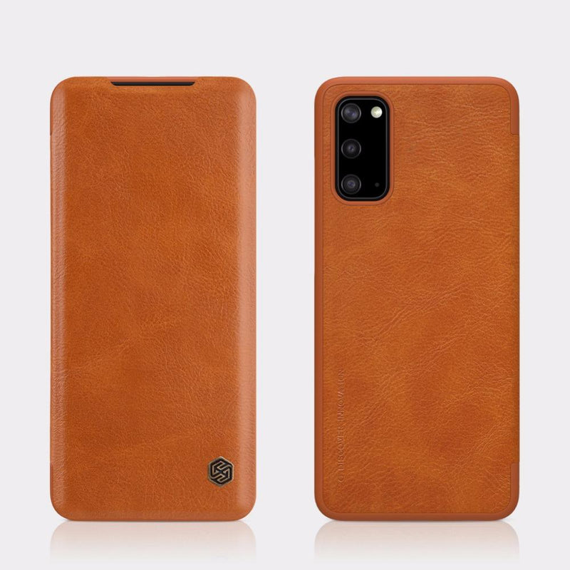 Galaxy S20 Genuine QIN Leather Flip Case