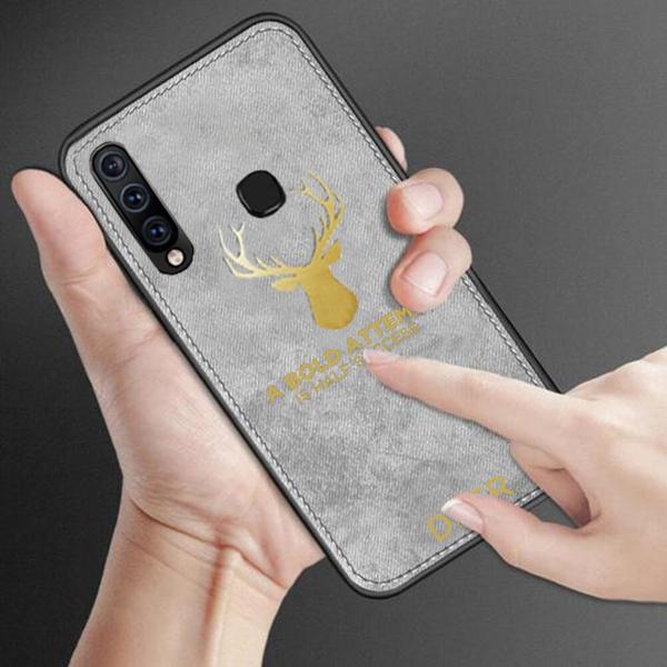 Galaxy M40 Luxury Gold Textured Deer Pattern Soft Case