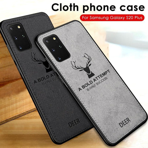 Galaxy S20 Plus (3 in 1 Combo) Deer Case + Tempered Glass + Earphones