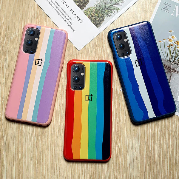 OnePlus 9 Pro Rainbow Liquid Silicone Logo Case